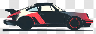 Porsche Silhouette - Stylish Black And Red Sports Car Transparent PNG