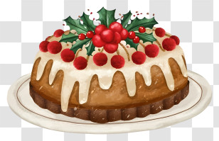 Fruit Cake - Festive Christmas Cake Transparent PNG