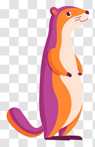 Purple Cartoon Animal - Colorful Cartoon Weasel Transparent PNG