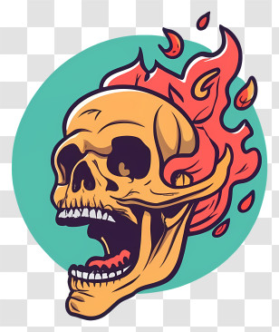 Skull - Flaming Skull Graphic Illustration Transparent PNG
