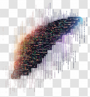 Data Stream - Digital Feather With Data Elements Transparent PNG
