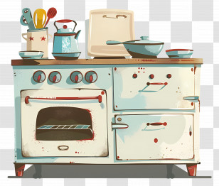 Kitchen Stove - Vintage Kitchen Stove Transparent PNG