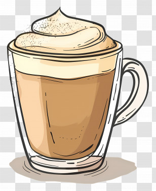 Cappuccino Coffee - Frothy Coffee Cup Illustration Transparent PNG