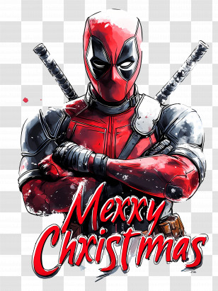 Merry Christmas - Red Character With Merry Christmas Greeting Transparent PNG