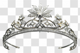 Tiara - Ornate Silver Tiara Design Transparent PNG