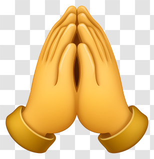 Praying Hands Emoji - Praying Hands Emoji In Yellow Transparent PNG