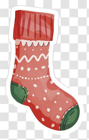 Red Sock - Festive Christmas Stocking Transparent PNG