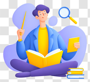 Happy Teachers Day - Book Reader With Magnifier Transparent PNG