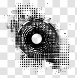 Dotted Circle - Monochrome Abstract Circle Pattern Transparent PNG