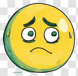 Sad Face - Worried Emoji Expression Transparent PNG