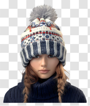 Fashion - Winter Hat With Pom Pom Transparent PNG