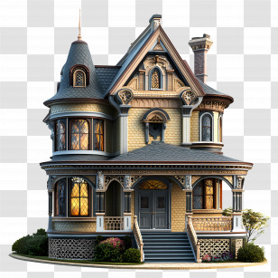 Victorian House - Elegant Victorian House Transparent PNG