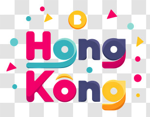 Hong Kong - Colorful Hong Kong Text Logo Transparent PNG