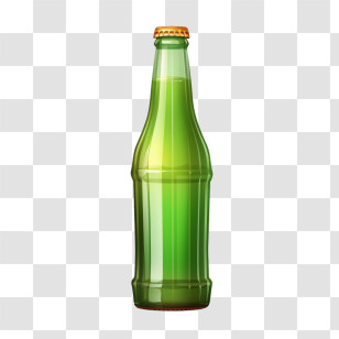 Beer Bottle - Green Glass Bottle Design Transparent PNG