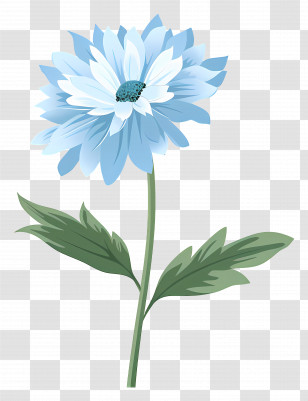Blue Chrysanthemum - Blue Daisy Flower Cartoon Illustration Transparent PNG