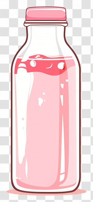 Bottle - Pink Glass Bottle With Minimalistic Design Transparent PNG