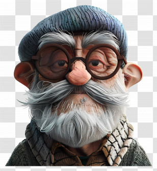3d Old Man Avatar - Old Man With Glasses Transparent PNG