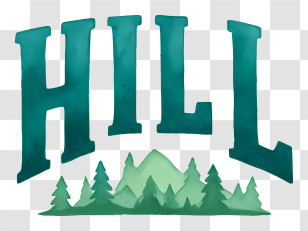 Hill Logo - HILL Mountain Text Logo Transparent PNG