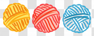 Yarn Ball - Colorful Yarn Balls For Knitting Transparent PNG