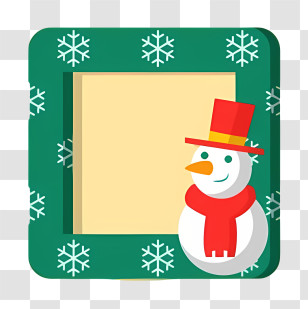 Snowman - Christmas Frame With Snowman Transparent PNG