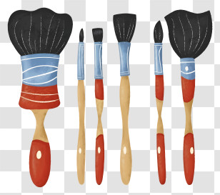 Cartoon - Set Of Artistic Paintbrushes Transparent PNG