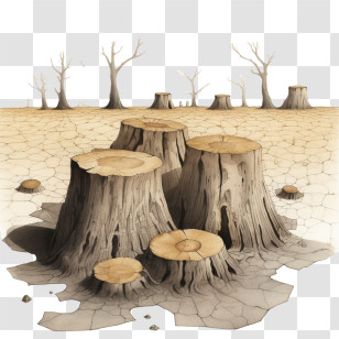 Combat Desertification
 - Tree Stumps In A Dry Land Transparent PNG