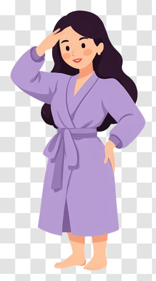 Pregnant Woman Standing - Woman In Bathrobe Transparent PNG