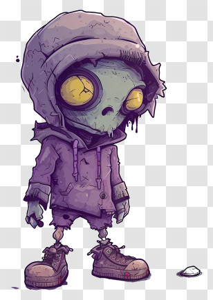 Zombie - Cartoon Zombie Character In A Hoodie Design Transparent PNG