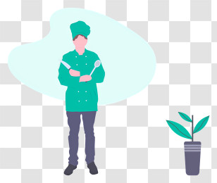 Chef - Chef With Cooking Utensils Transparent PNG