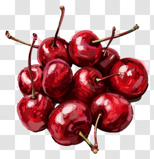 Maraschino Cherries - Cluster Of Juicy Red Cherries Transparent PNG