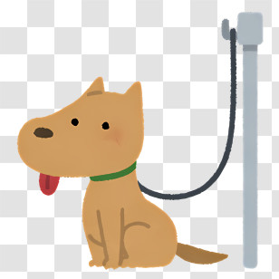 Clipart - Cute Brown Dog On A Leash Transparent PNG