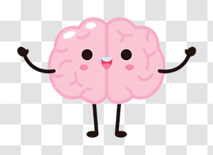 Cartoon Brain - Smiling Cartoon Brain For Education And Learning Concept Transparent PNG