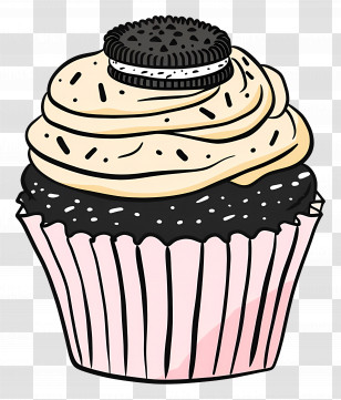 Oreo Cupcake - Cupcake With Oreo Topping Transparent PNG