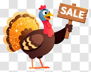 Turkey Holding Sale Sign - Turkey Holding A SALE Sign Transparent PNG