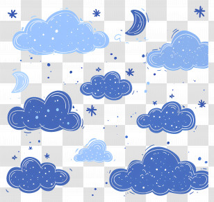 Clouds - Night Sky With Clouds And Stars Illustration Transparent PNG