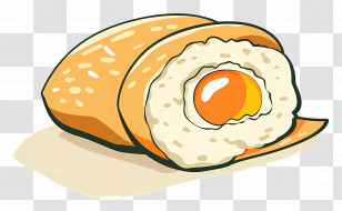 Egg Rolls - Cartoon Egg Stuffed Bread Transparent PNG