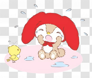 Littleforestfellow - Crying Bunny With Bird Friend Transparent PNG