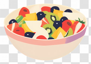 Fruits Salad - Bowl Of Fresh Colorful Fruits Transparent PNG