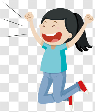 Celebration - Happy Girl Jumping With Joy Transparent PNG