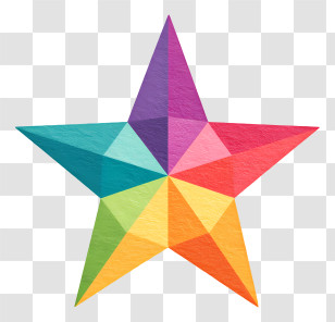 Rainbow Star - Colorful Star Illustration Transparent PNG