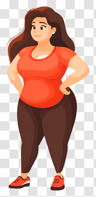 Weight Loss Woman - Cartoon Woman In Sportswear Transparent PNG