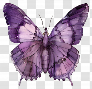 Purple Butterfly - Elegant Purple Butterfly Illustration Transparent PNG