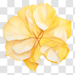 Yellow Rose Petals - Yellow Flower Illustration With Soft Petals Transparent PNG