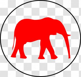 Asian Elephant African Elephantidae Silhouette - Red Transparent PNG