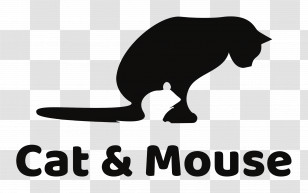Cat Mouse Logo - Cat & Mouse Logo With Playful Silhouette Transparent PNG