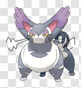 Purugly - Gray Cat-like Creature Illustration Transparent PNG