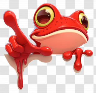 Clown Tree Frog - Red Frog Transparent PNG