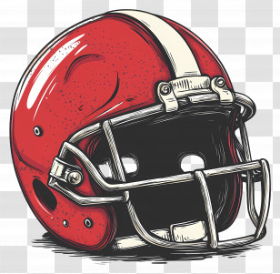 Football Helmet - Red Football Helmet Illustration Transparent PNG