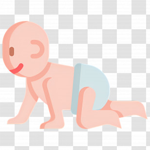Baby Boy - Crawling Baby In Diaper Transparent PNG