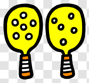 Simple Funny Icons - Pair Of Yellow Paddles Doodle Transparent PNG